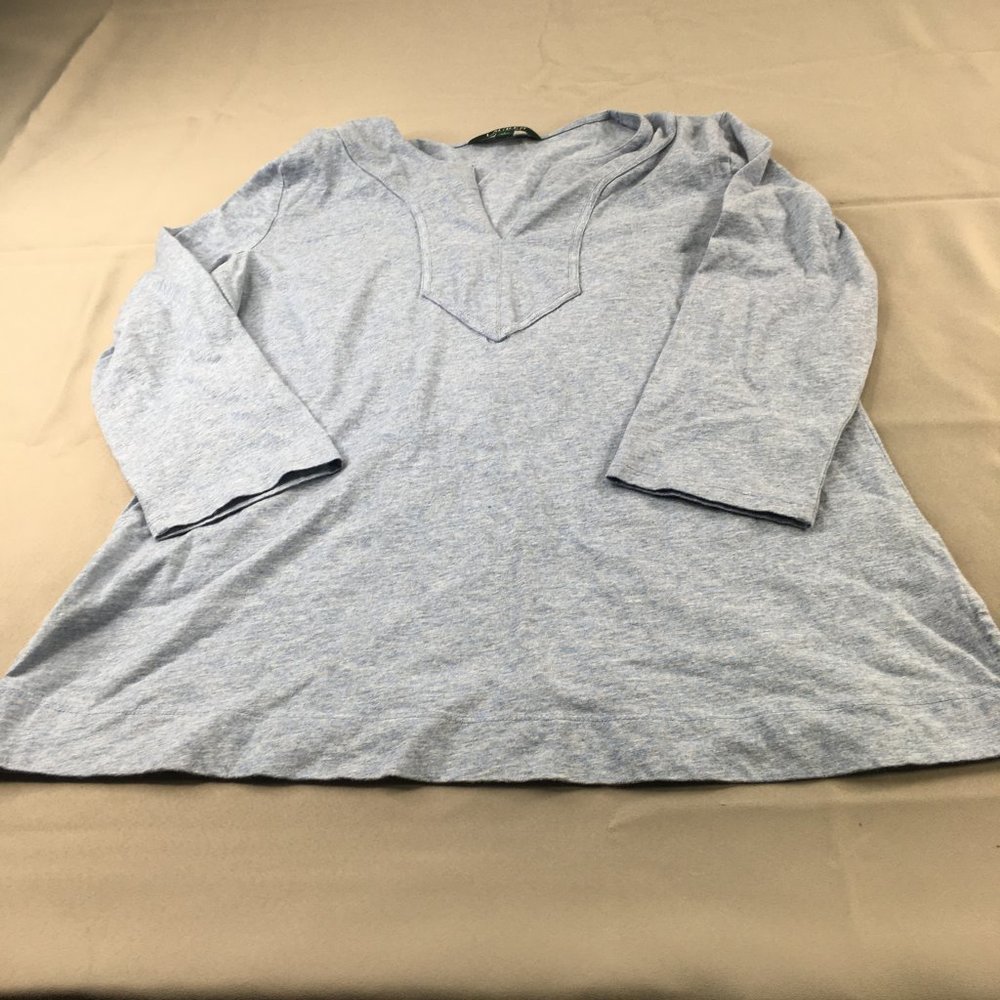 Vintage Lauren Ralph Lauren‎ Womens Shirt Blue Large Long Sleeve Casual Pullover